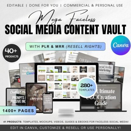Faceless Social Media Content Vault MRR Resale