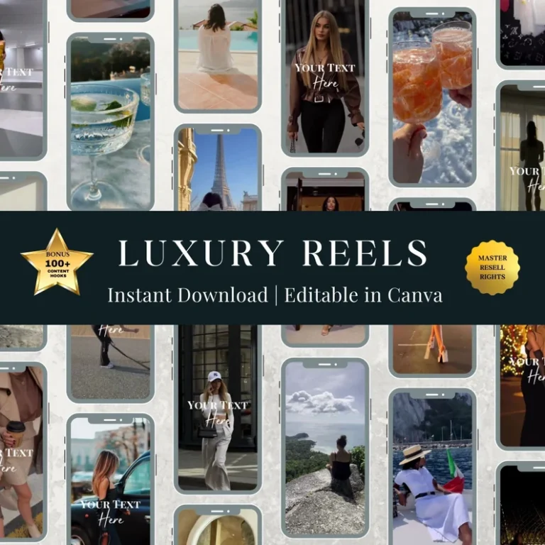 Luxury Instagram reels pack with PLR and MRR for women entrepreneurs